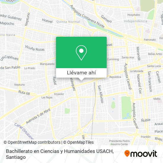 Mapa de Bachillerato en Ciencias y Humanidades USACH