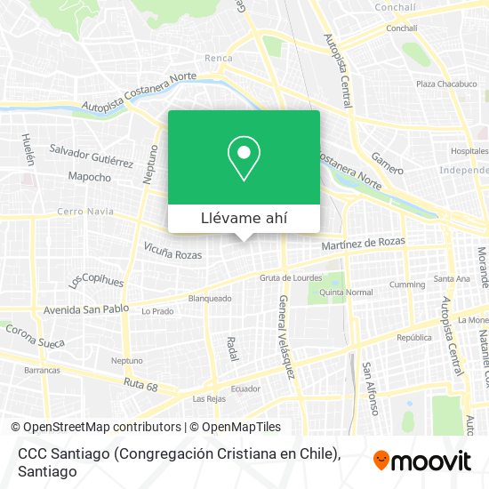 Mapa de CCC Santiago (Congregación Cristiana en Chile)
