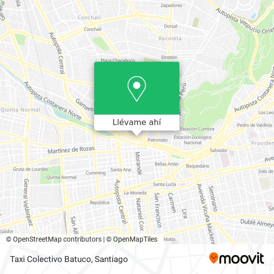 Mapa de Taxi Colectivo Batuco