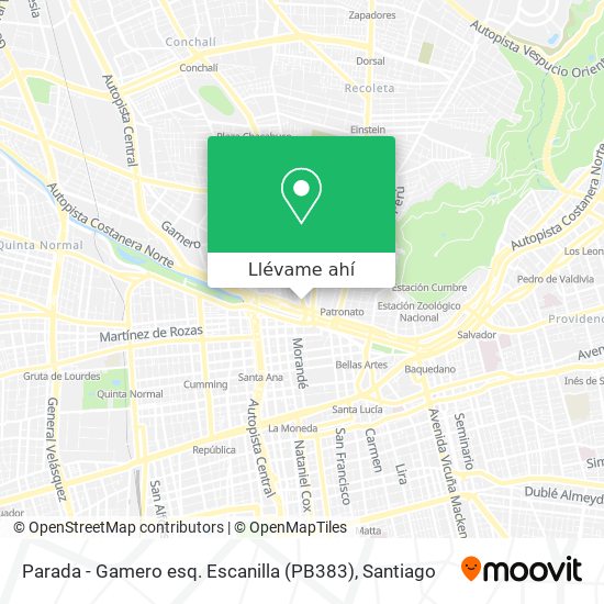 Mapa de Parada - Gamero esq. Escanilla (PB383)