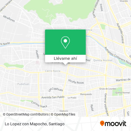 Mapa de Lo Lopez con Mapocho