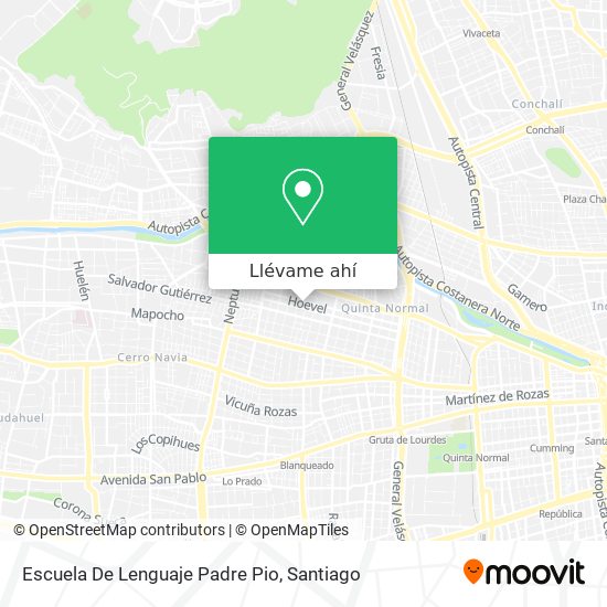 Cómo llegar a Escuela De Lenguaje Padre Pio en Quinta Normal en Micro o  Metro?