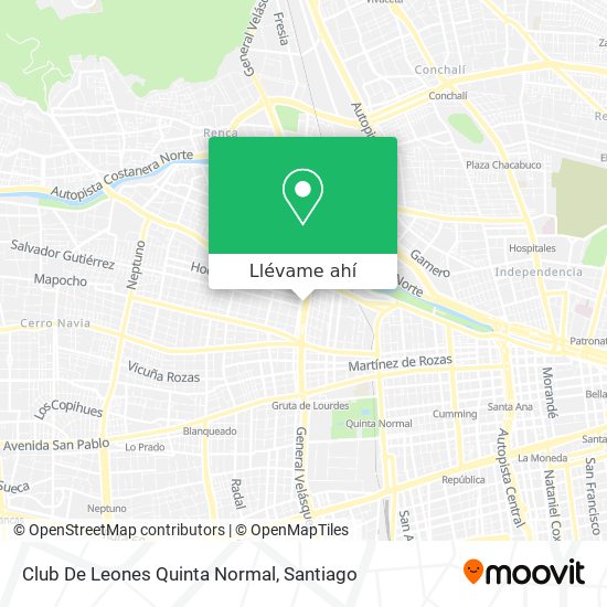 Mapa de Club De Leones Quinta Normal