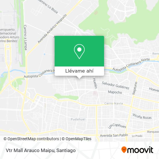 Mapa de Vtr Mall Arauco Maipu