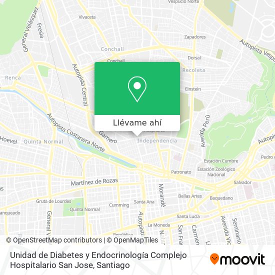 Mapa de Unidad de Diabetes y Endocrinología Complejo Hospitalario San Jose