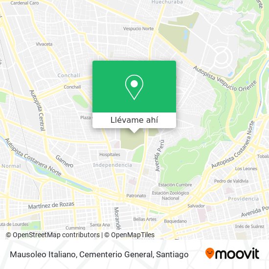 Mapa de Mausoleo Italiano, Cementerio General