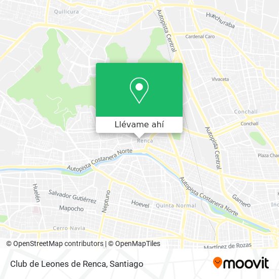 Mapa de Club de Leones de Renca