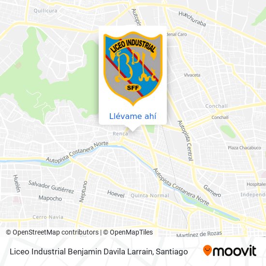Mapa de Liceo Industrial Benjamin Davila Larrain