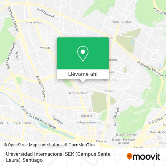 Mapa de Universidad Internacional SEK (Campus Santa Laura)