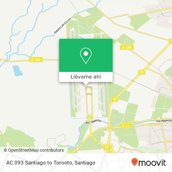 Mapa de AC 093 Santiago to Toronto