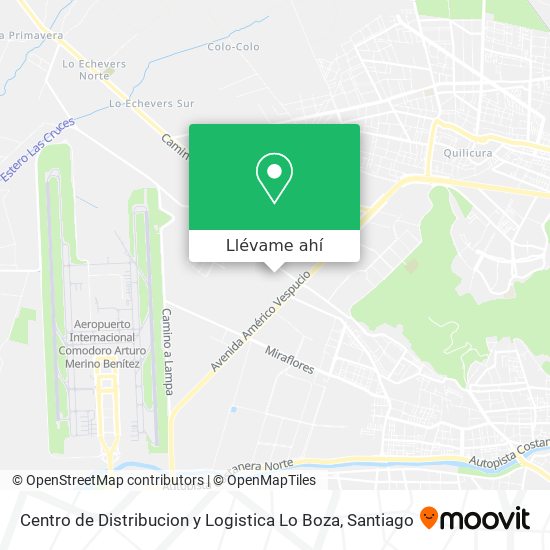 Mapa de Centro de Distribucion y Logistica Lo Boza