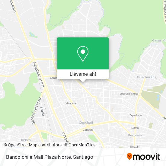 Mapa de Banco chile Mall Plaza Norte