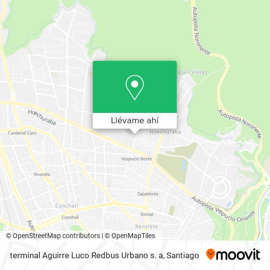 Mapa de terminal Aguirre Luco Redbus Urbano s. a