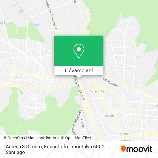 Mapa de Antena 3 Directo, Eduardo frei montalva 6001