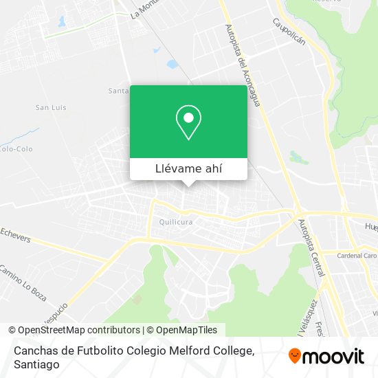 Mapa de Canchas de Futbolito Colegio Melford College
