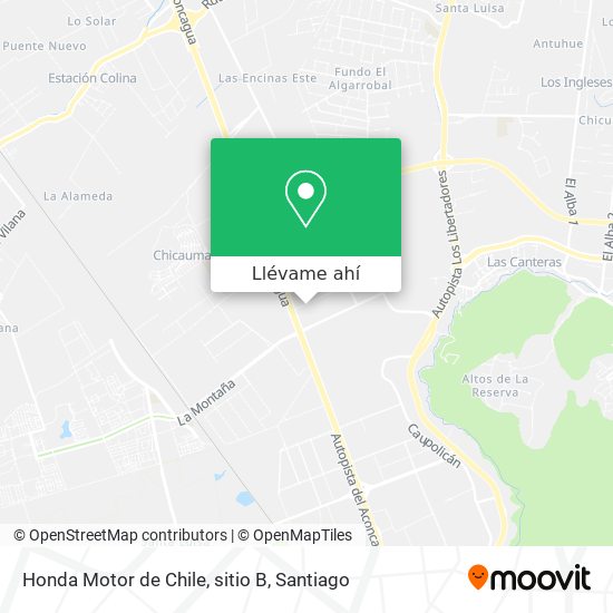 Mapa de Honda Motor de Chile, sitio B