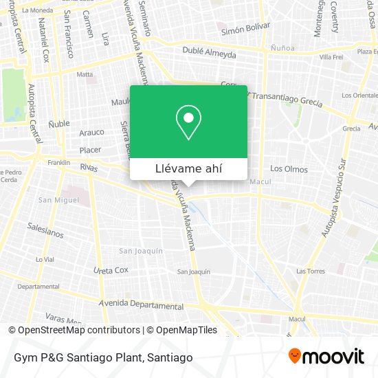 Mapa de Gym P&G Santiago Plant