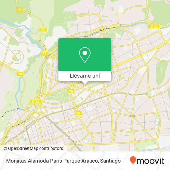 Mapa de Monjitas Alamoda Paris Parque Arauco