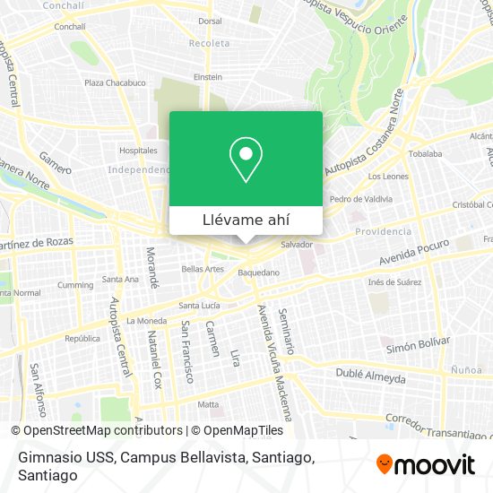 Mapa de Gimnasio USS, Campus Bellavista, Santiago
