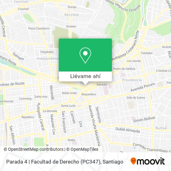 Mapa de Parada 4 | Facultad de Derecho (PC347)