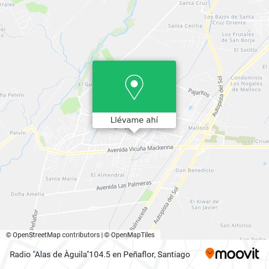 Mapa de Radio "Alas de Àguila"104.5 en Peñaflor
