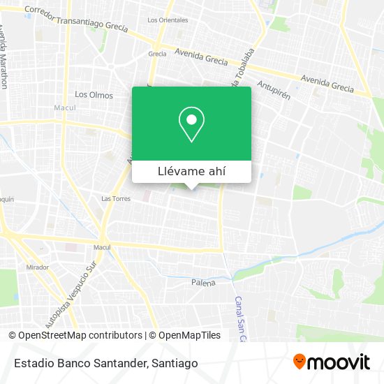 Mapa de Estadio Banco Santander