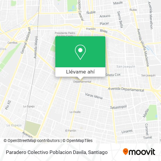 Mapa de Paradero Colectivo Poblacion Davila