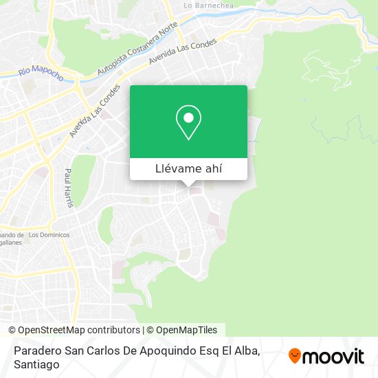 Mapa de Paradero San Carlos De Apoquindo Esq El Alba