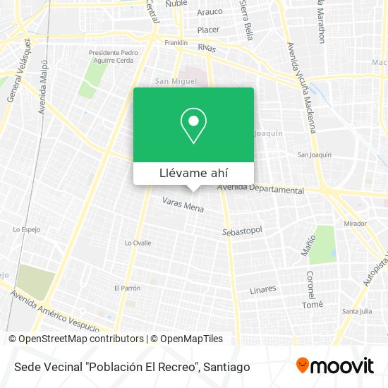 Mapa de Sede Vecinal "Población El Recreo"