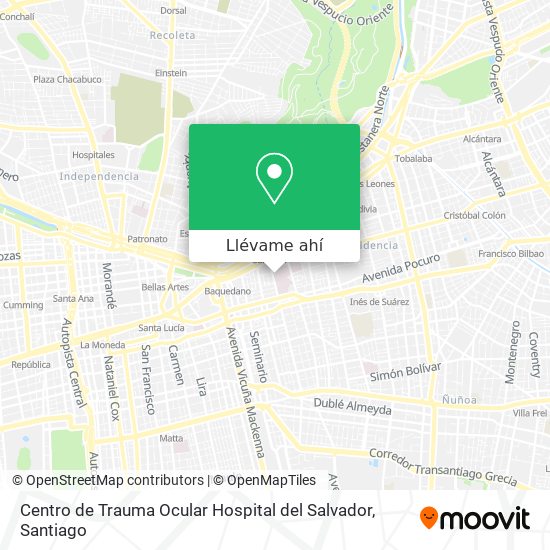 Mapa de Centro de Trauma Ocular Hospital del Salvador