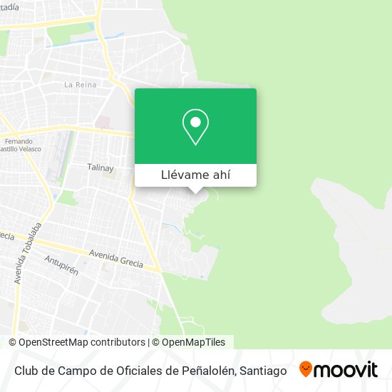 Mapa de Club de Campo de Oficiales de Peñalolén