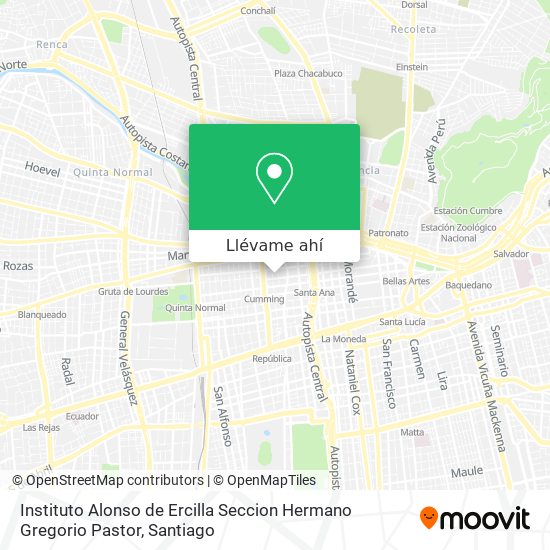 Mapa de Instituto Alonso de Ercilla Seccion Hermano Gregorio Pastor