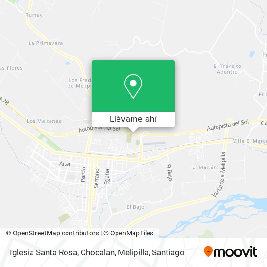 Mapa de Iglesia Santa Rosa, Chocalan, Melipilla