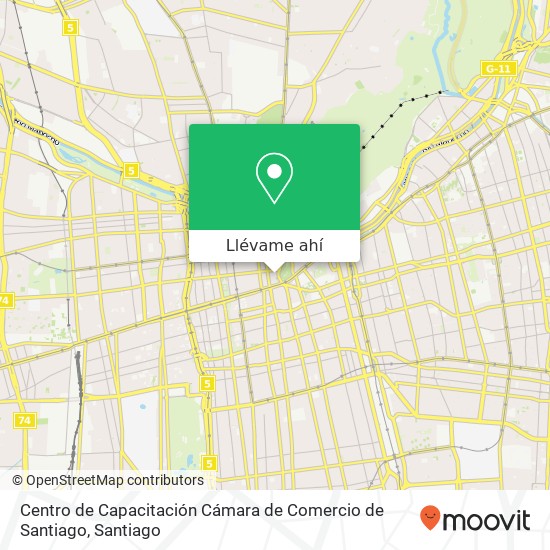 Mapa de Centro de Capacitación Cámara de Comercio de Santiago