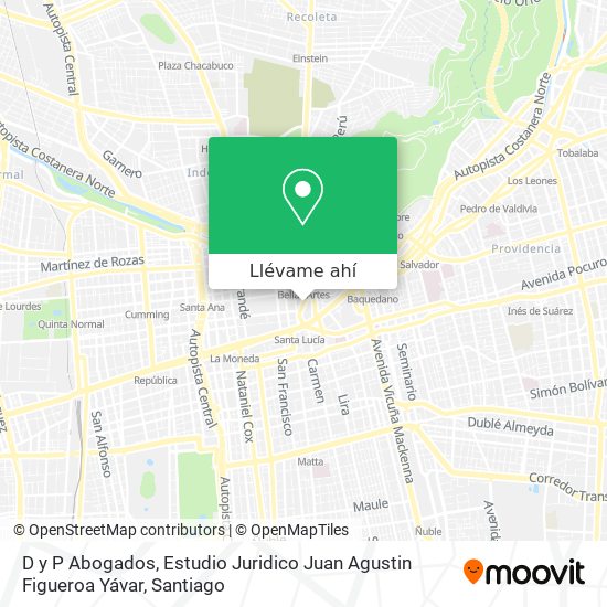 Mapa de D y P Abogados, Estudio Juridico Juan Agustin Figueroa Yávar
