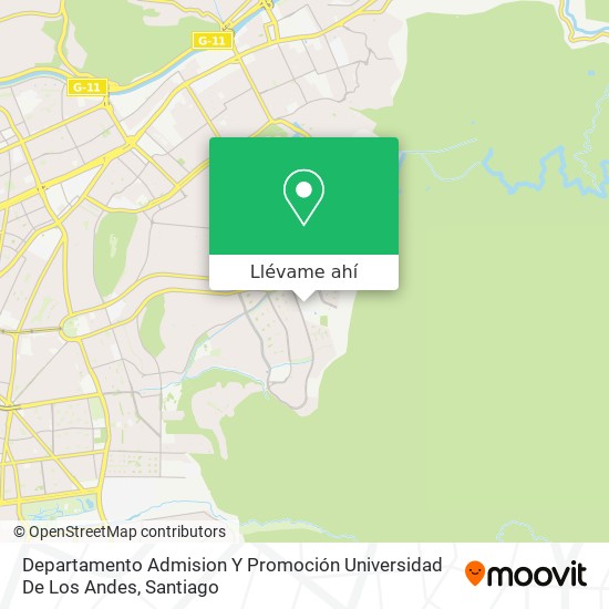 Mapa de Departamento Admision Y Promoción Universidad De Los Andes