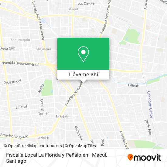 Mapa de Fiscalía Local La Florida y Peñalolén - Macul