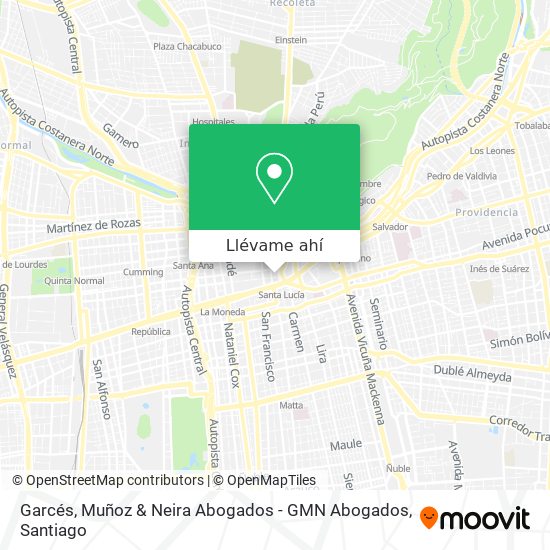 Mapa de Garcés, Muñoz & Neira Abogados - GMN Abogados