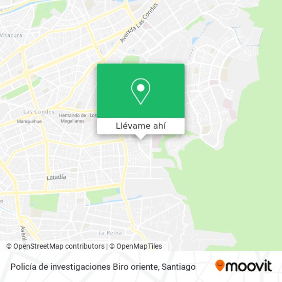 Mapa de Policía de investigaciones Biro oriente