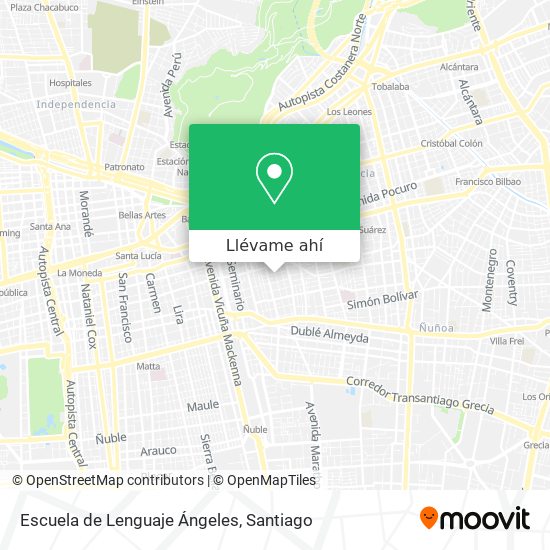 Mapa de Escuela de Lenguaje Ángeles