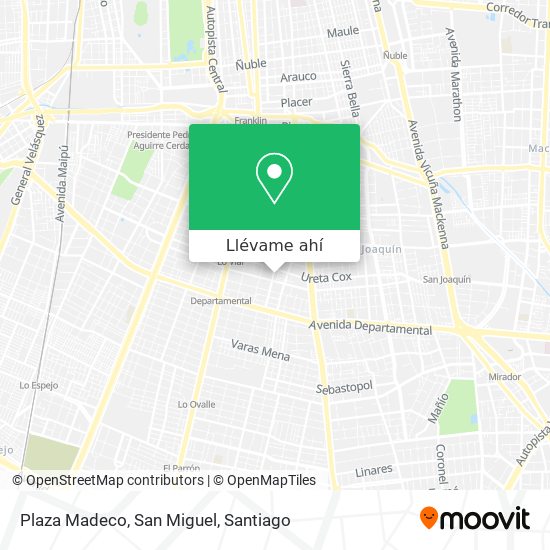 Mapa de Plaza Madeco, San Miguel