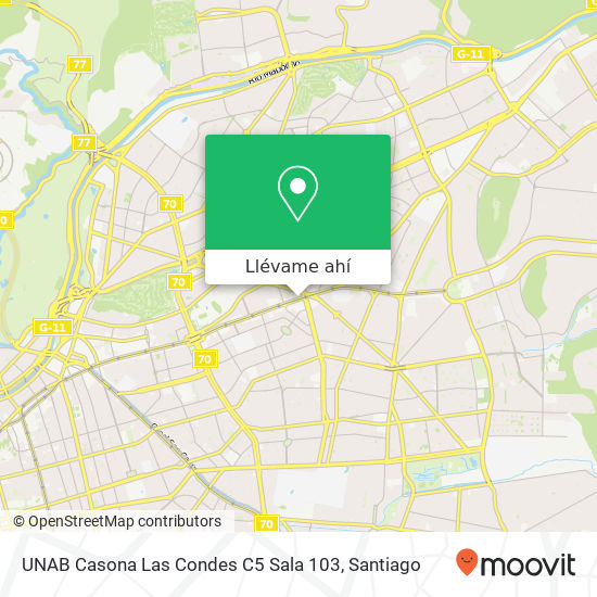 Mapa de UNAB Casona Las Condes C5 Sala 103