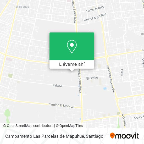 Mapa de Campamento Las Parcelas de Mapuhué