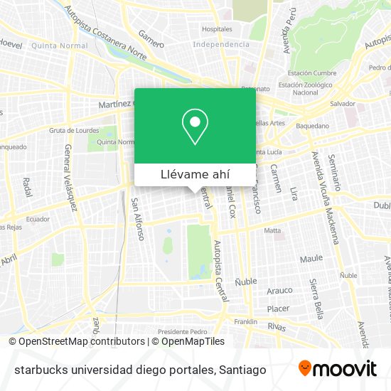 Mapa de starbucks universidad diego portales