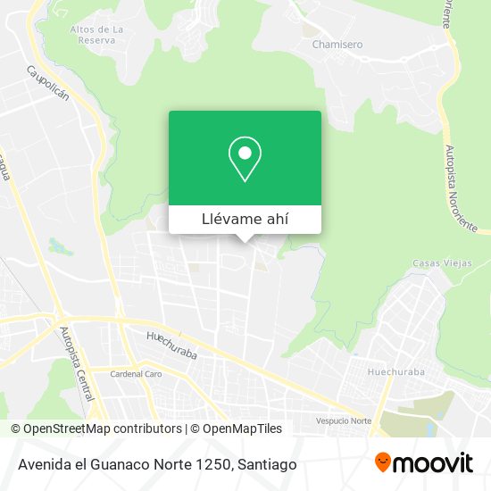 Mapa de Avenida el Guanaco Norte 1250