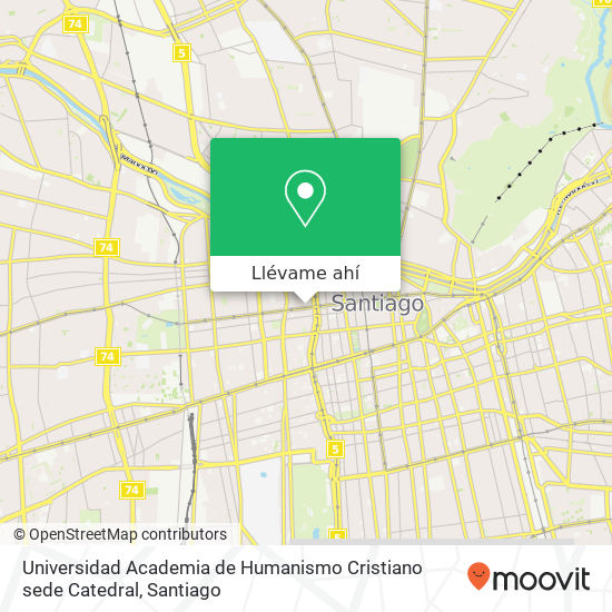 Mapa de Universidad Academia de Humanismo Cristiano sede Catedral