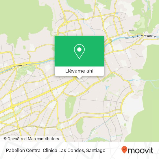Mapa de Pabellón Central Clinica Las Condes