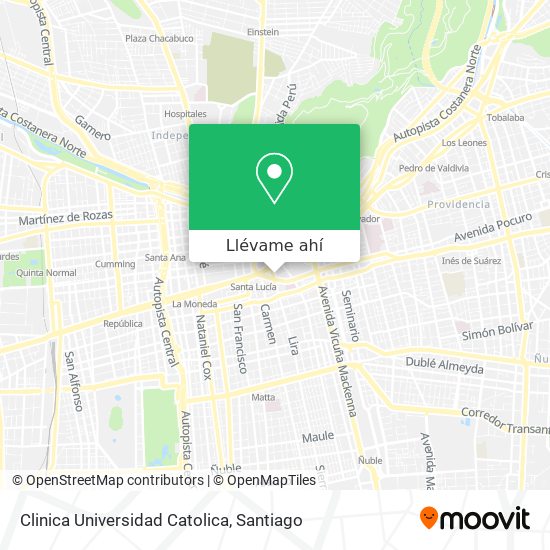 Mapa de Clinica Universidad Catolica