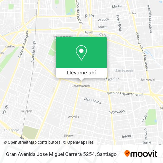 Mapa de Gran Avenida Jose Miguel Carrera 5254