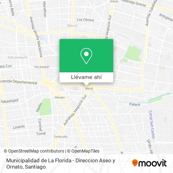 Mapa de Municipalidad de La Florida - Direccion Aseo y Ornato